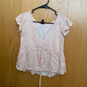 Light pink flutter top